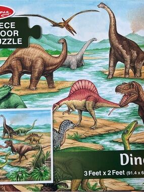 Melissa & Doug Dinosaur Floor Puzzle - Green, Blue, Brown, Red
